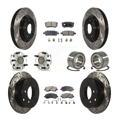 [Avant + Arrière] Kit de Roulement de roue pour 2007 Dodge Caliber FWD avec Drum rear brakes Non-ABS avec 294mm Diameter KBB-107333