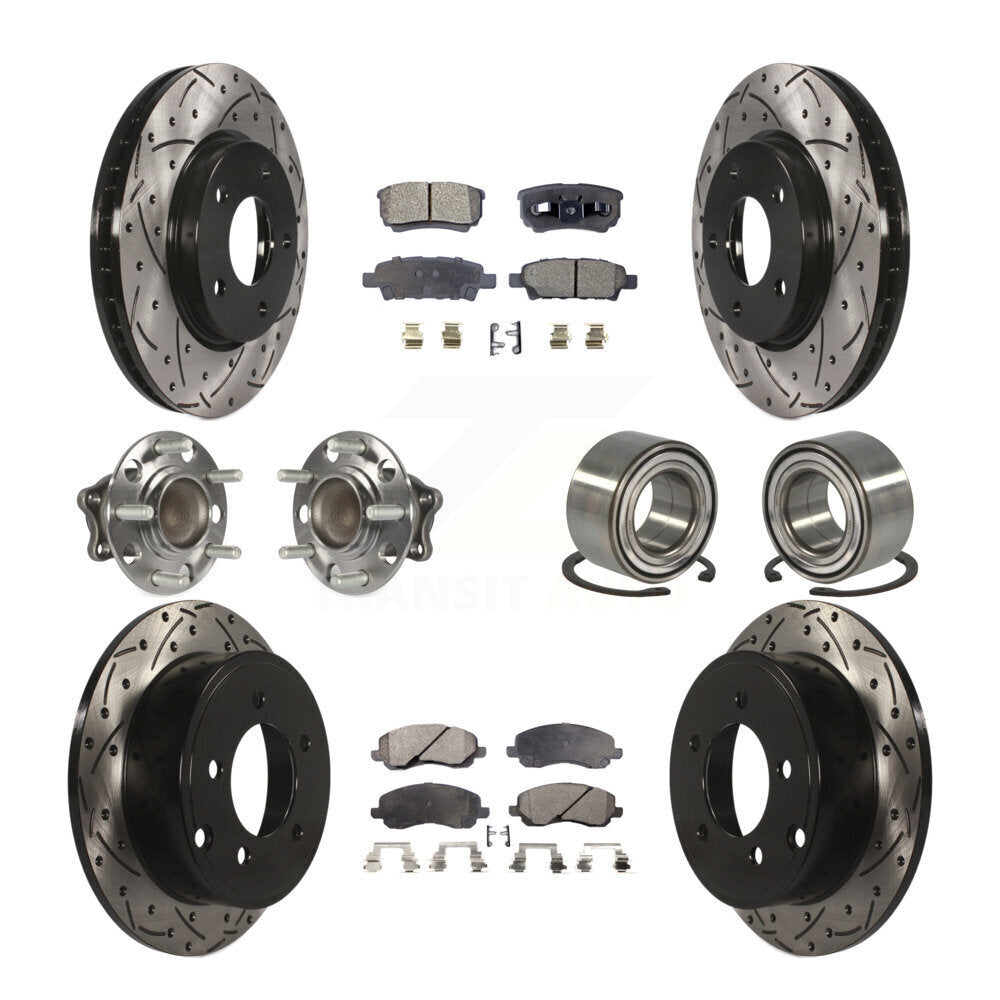 [Avant + Arrière] Kit de Roulement de roue pour 2008-2009 Mitsubishi Lancer DE avec FWD Non-ABS KBB-107346