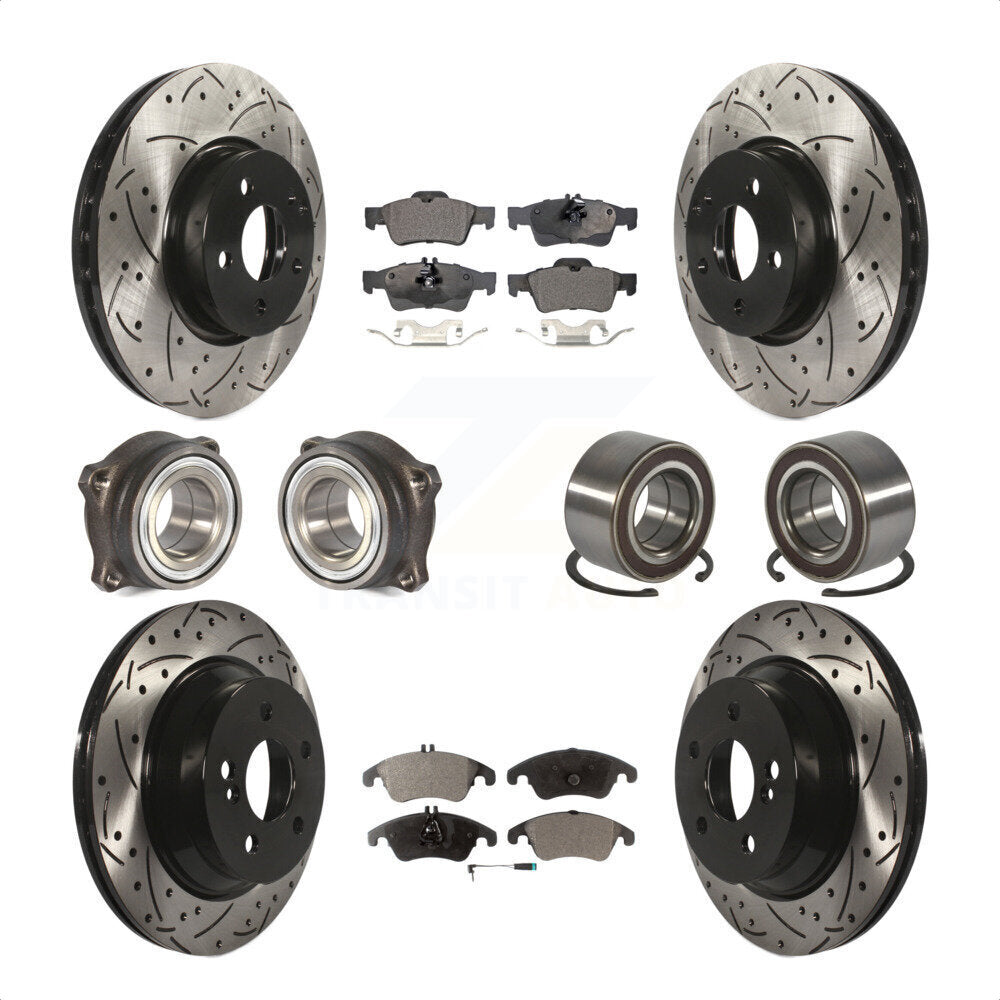[Avant + Arrière] Kit de Roulement de roue pour Mercedes-Benz E350 E400 avec 322mm Diameter Rotor KBB-107361 par Transit Auto
