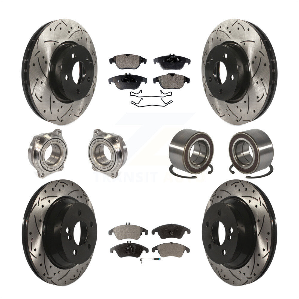 [Avant + Arrière] Kit de Roulement de roue pour 2014 Mercedes-Benz E350 Convertible Coupe avec 322mm Diameter Rotor KBB-107364 par Transit Auto