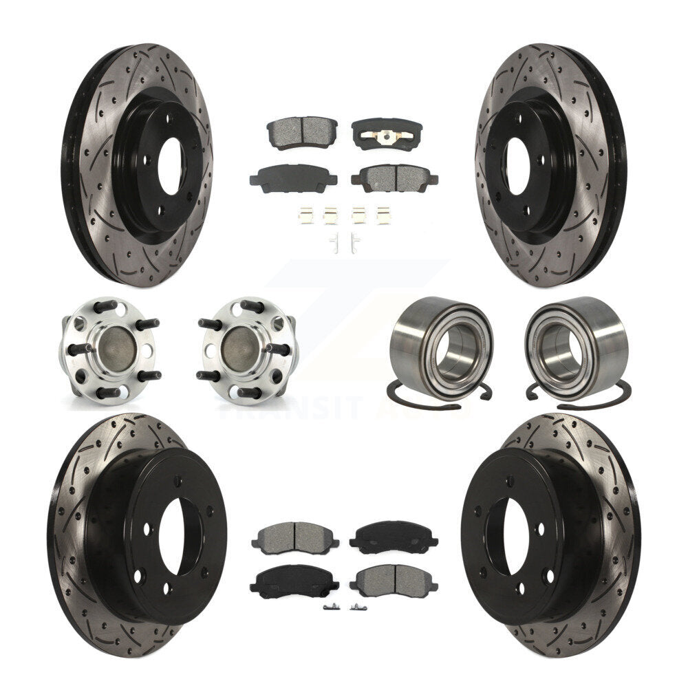 [Avant + Arrière] Kit de Roulement de roue pour 2007 Dodge Caliber FWD avec Drum rear brakes Non-ABS avec 294mm Diameter KBB-107432