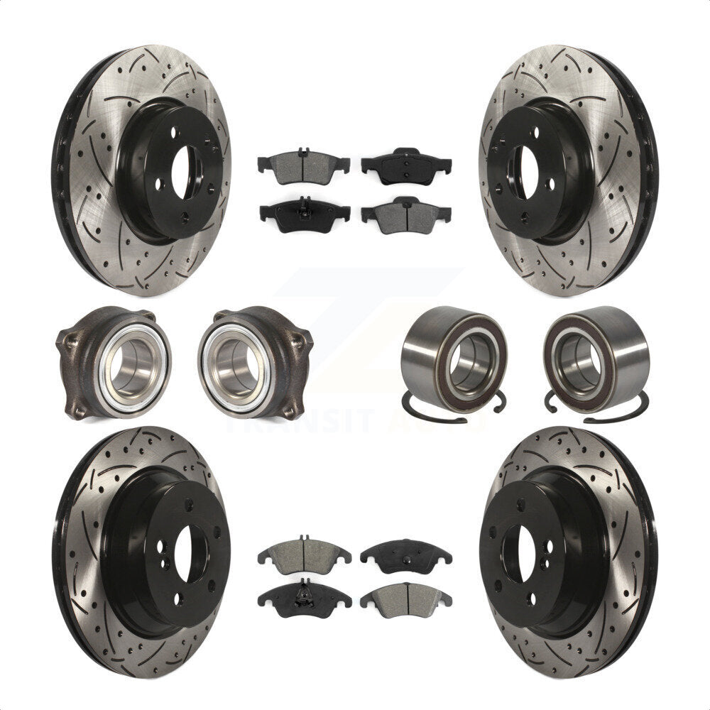 [Avant + Arrière] Kit de Roulement de roue pour Mercedes-Benz E350 E400 avec 322mm Diameter Rotor KBB-107460 par Transit Auto