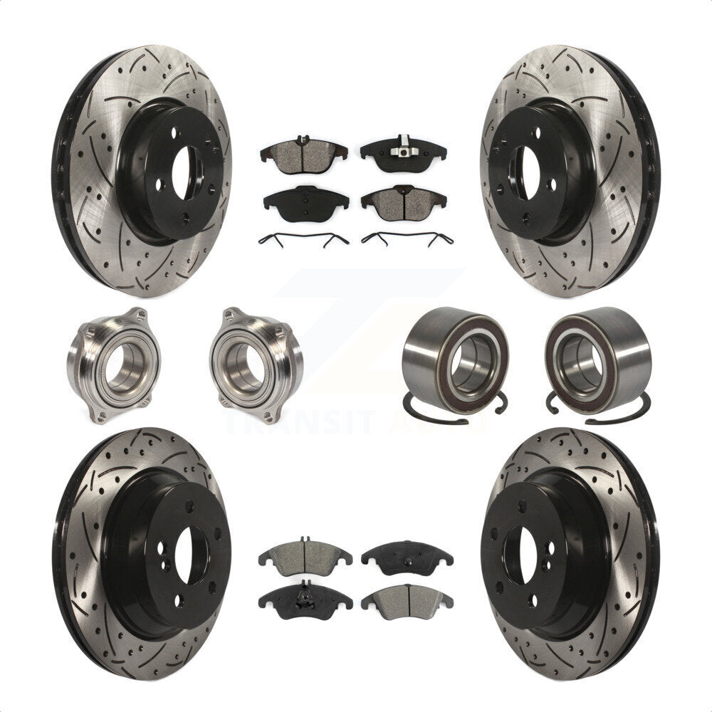 [Avant + Arrière] Kit de Roulement de roue pour 2014 Mercedes-Benz E350 Convertible Coupe avec 322mm Diameter Rotor KBB-107463 par Transit Auto