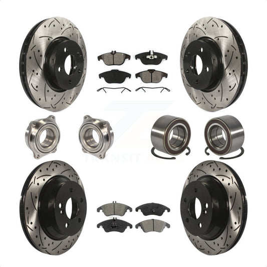 [Avant + Arrière] Kit de Roulement de roue pour 2014 Mercedes-Benz E350 Convertible Coupe avec 322mm Diameter Rotor KBB-107463 par Transit Auto
