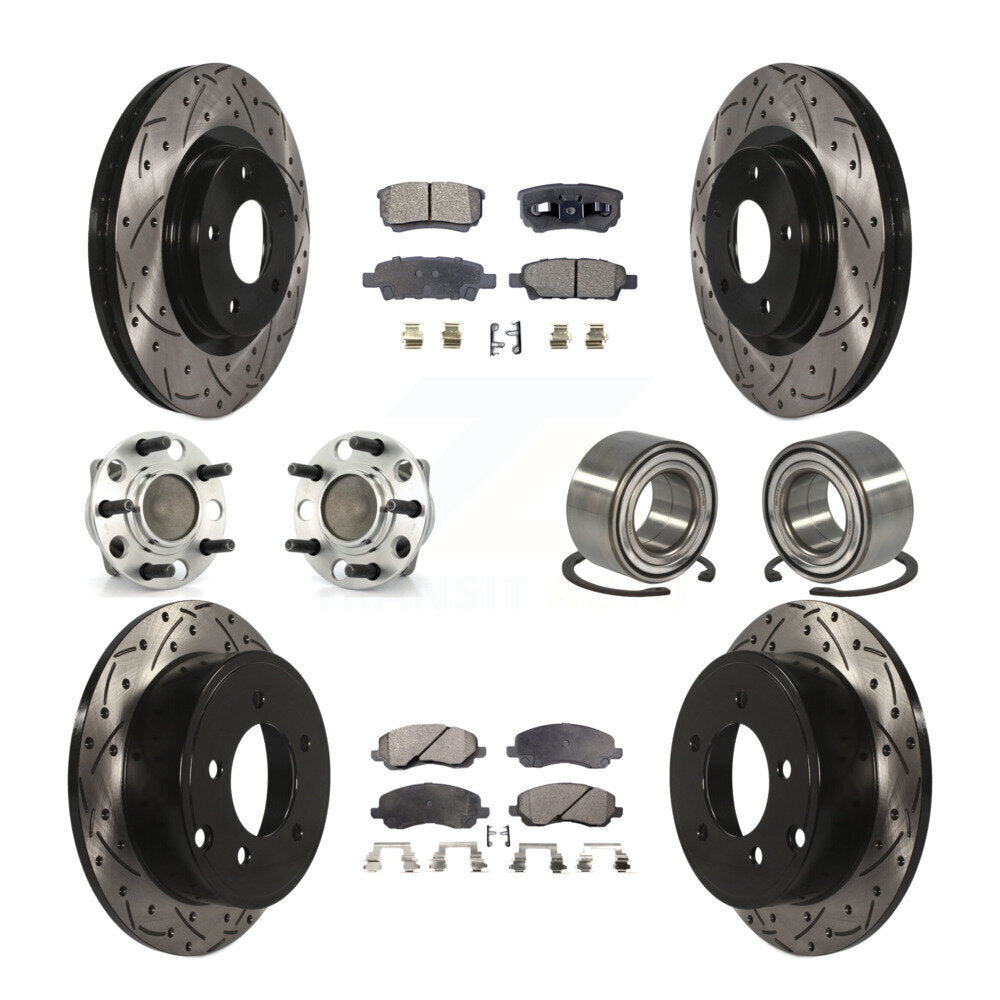 [Avant + Arrière] Kit de Roulement de roue pour 2007 Dodge Caliber FWD avec Drum rear brakes Non-ABS avec 294mm Diameter Rotor KBB-107522