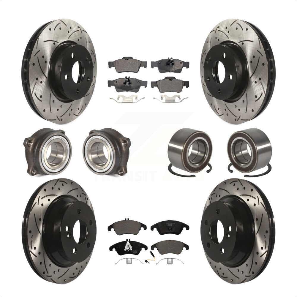 [Avant + Arrière] Kit de Roulement de roue pour Mercedes-Benz E350 E400 avec 322mm Diameter Rotor KBB-107550 par Transit Auto