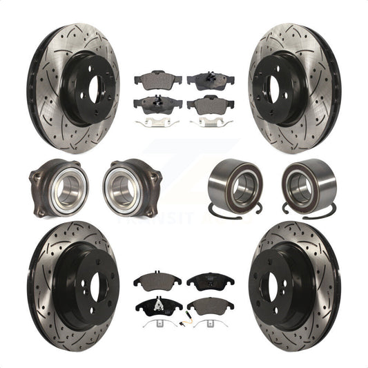 [Avant + Arrière] Kit de Roulement de roue pour Mercedes-Benz E350 E400 avec 322mm Diameter Rotor KBB-107550 par Transit Auto