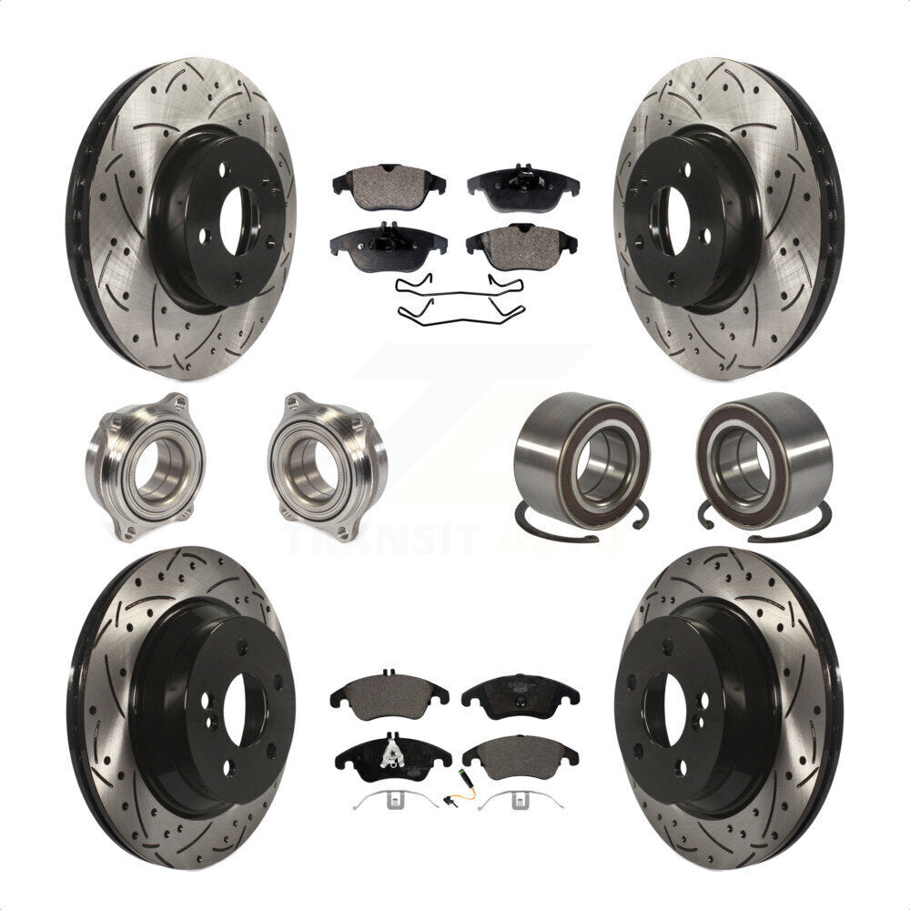 [Avant + Arrière] Kit de Roulement de roue pour 2014 Mercedes-Benz E350 Convertible Coupe avec 322mm Diameter Rotor KBB-107553 par Transit Auto