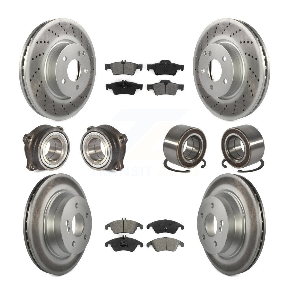 [Avant + Arrière] Kit de Roulement de roue pour Mercedes-Benz E350 E400 avec 322mm Diameter Rotor KBB-108148 par Transit Auto