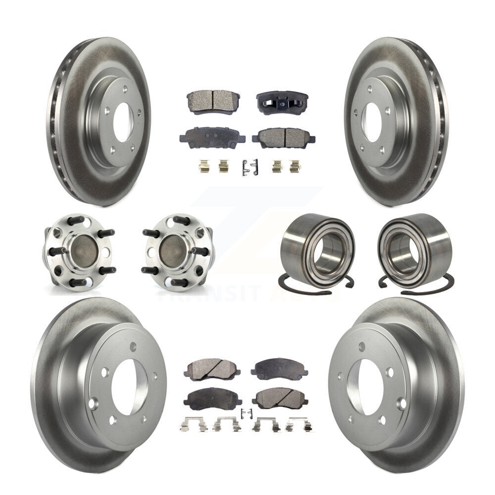 [Avant + Arrière] Kit de Roulement de roue pour 2007 Dodge Caliber FWD avec Drum rear brakes Non-ABS avec 294mm Diameter Rotor KBB-108412