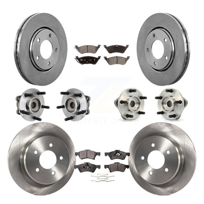 [Avant + Arrière] Kit d'ensemble roulement de roue et moyeu pour 2003-2004 Dodge Caravan Drum rear brakes avec Non-ABS KBB-108771