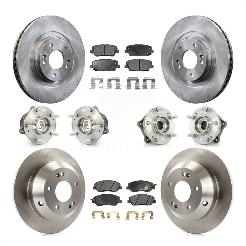 [Avant + Arrière] Kit d'ensemble roulement de roue et moyeu pour 2013-2014 Hyundai Santa Fe FWD avec 3.3L avec ABS Brakes KBB-108861 par Transit Auto