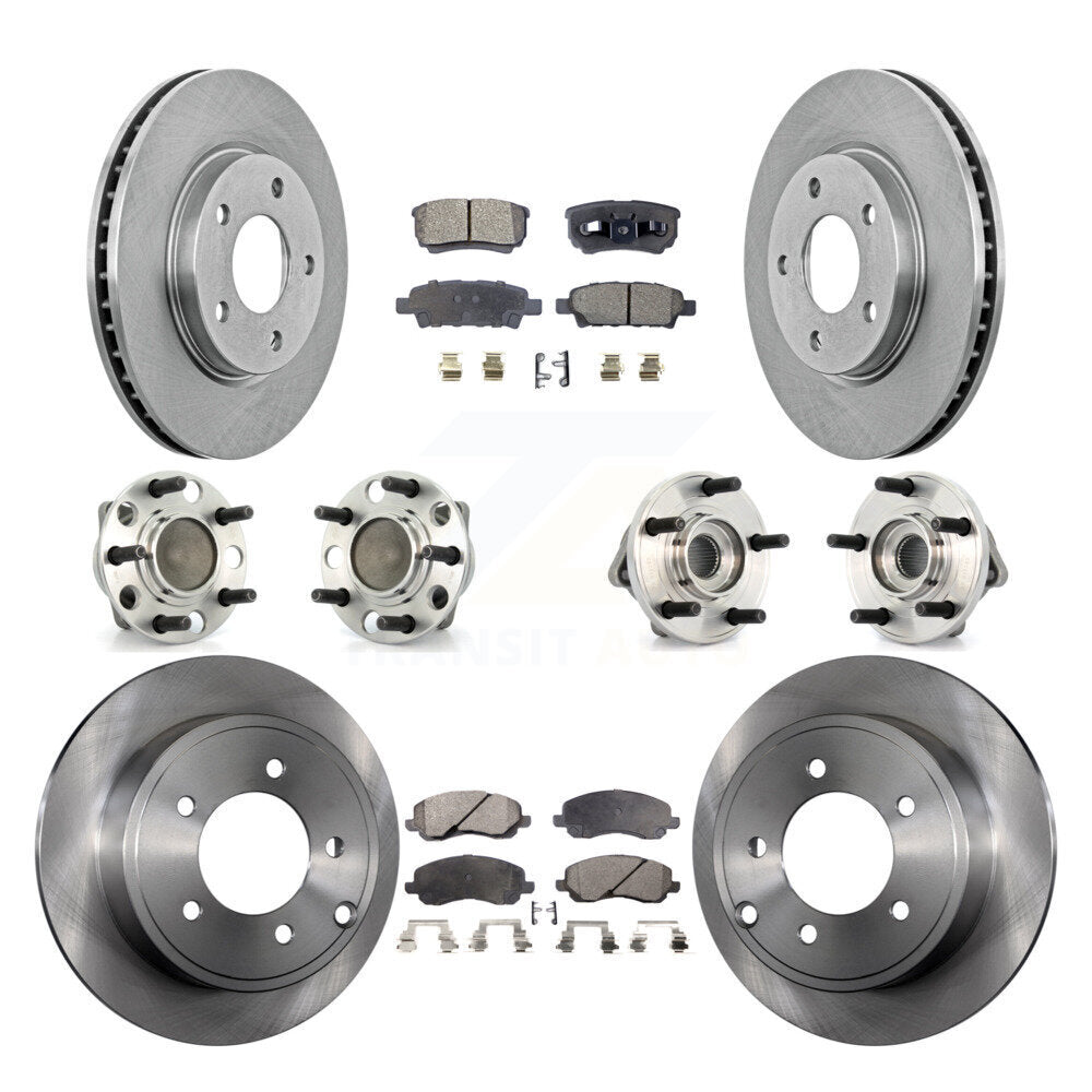[Avant + Arrière] Kit d'ensemble roulement de roue et moyeu pour 2009 Dodge Caliber SXT avec Drum rear brakes Non-ABS KBB-108866