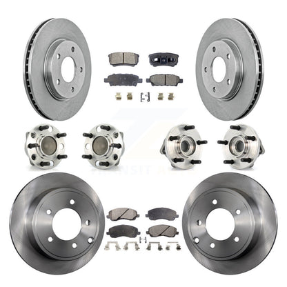 [Avant + Arrière] Kit d'ensemble roulement de roue et moyeu pour 2009 Dodge Caliber SXT avec Drum rear brakes Non-ABS KBB-108866
