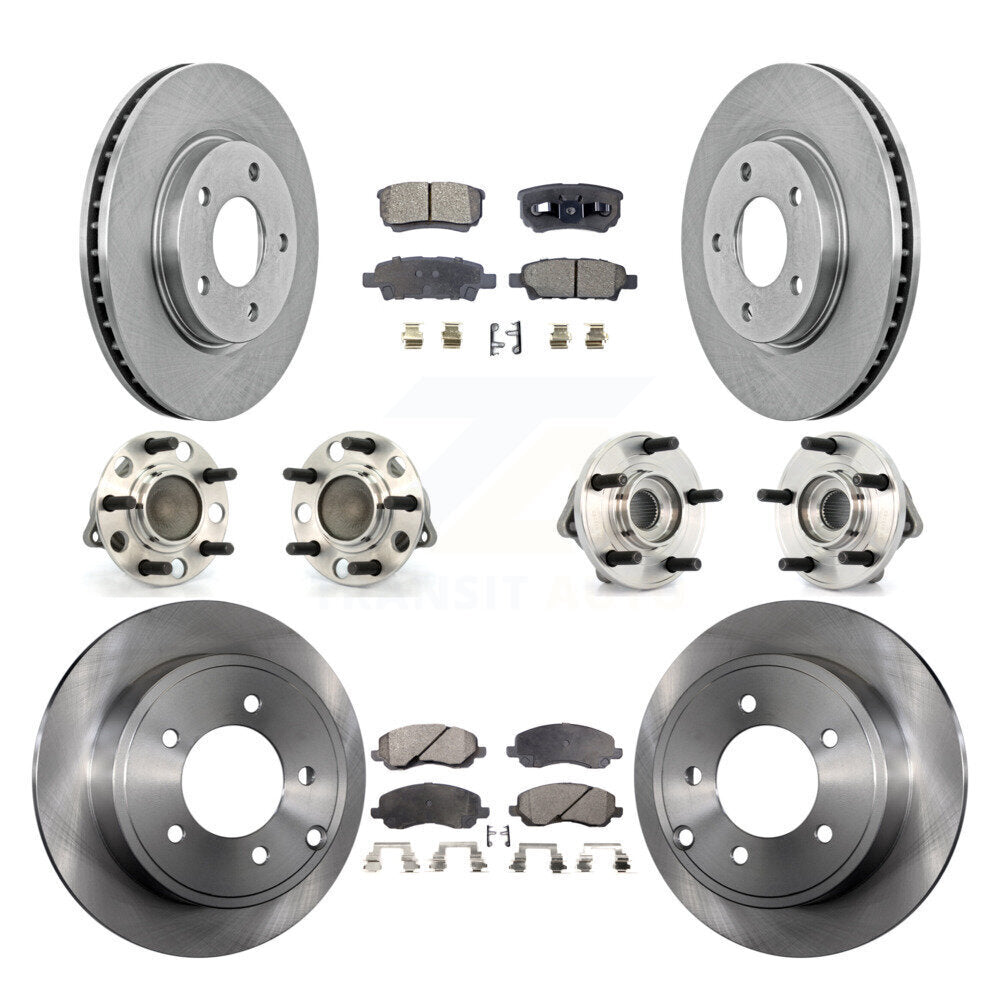 [Avant + Arrière] Kit d'ensemble roulement de roue et moyeu pour 2009 Dodge Caliber SXT avec Drum rear brakes 4-Wheel ABS KBB-108869