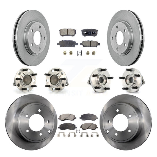[Avant + Arrière] Kit d'ensemble roulement de roue et moyeu pour 2009 Dodge Caliber SXT avec Drum rear brakes 4-Wheel ABS KBB-108869