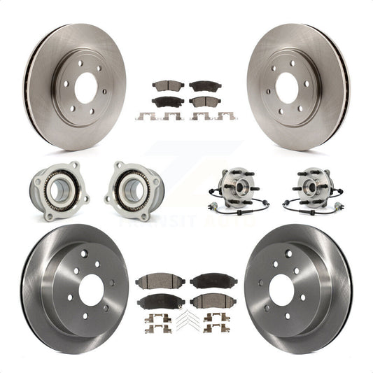 [Avant + Arrière] Kit d'ensemble roulement de roue et moyeu pour Nissan Frontier KBB-109142 par Transit Auto