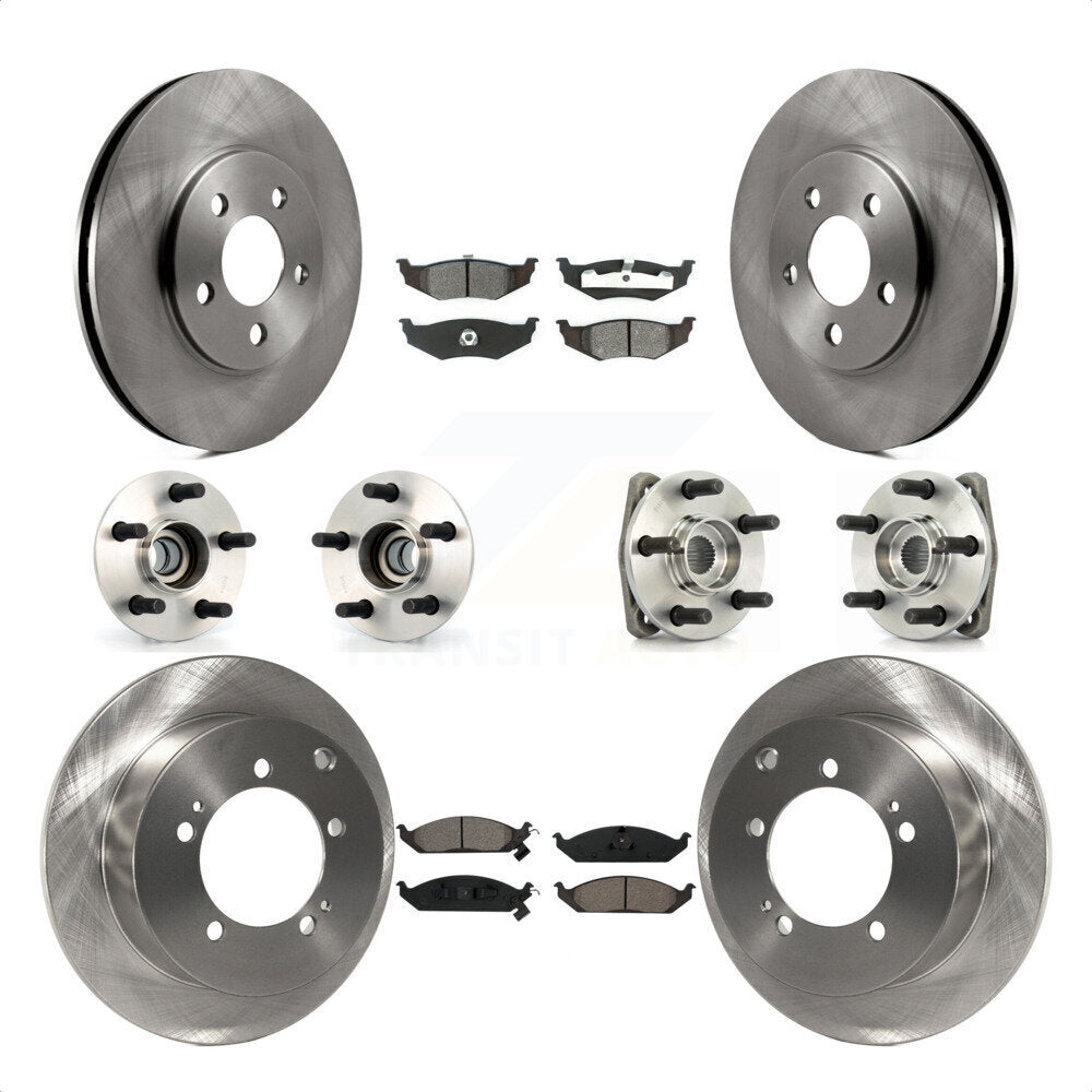 [Avant + Arrière] Kit d'ensemble roulement de roue et moyeu pour 2000 Dodge Stratus Non-ABS avec 14" Factory Wheels KBB-109479 par Transit Auto