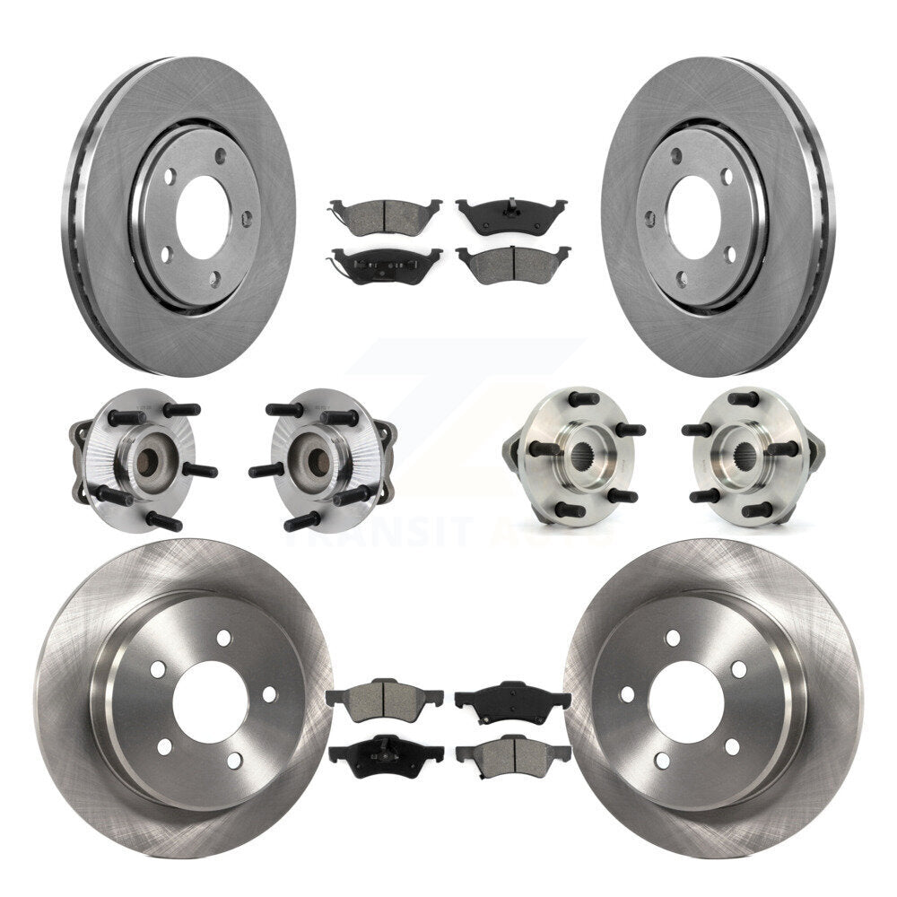[Avant + Arrière] Kit d'ensemble roulement de roue et moyeu pour 2003-2004 Dodge Caravan Drum rear brakes avec Non-ABS KBB-109486