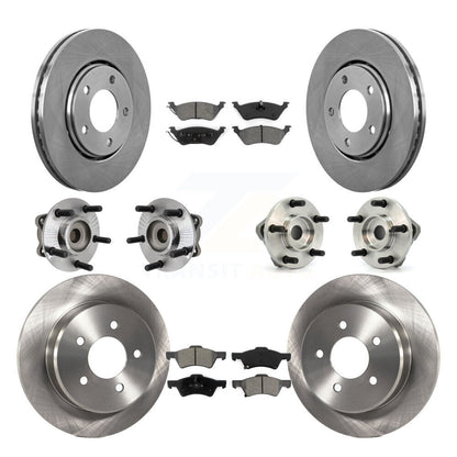 [Avant + Arrière] Kit d'ensemble roulement de roue et moyeu pour 2003-2004 Dodge Caravan Drum rear brakes avec Non-ABS KBB-109486