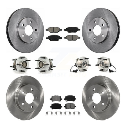 [Avant + Arrière] Kit d'ensemble roulement de roue et moyeu pour 2004-2005 Chevrolet Malibu Drum rear brakes avec 4-Wheel ABS avec 276mm Diameter Rotor KBB-109532