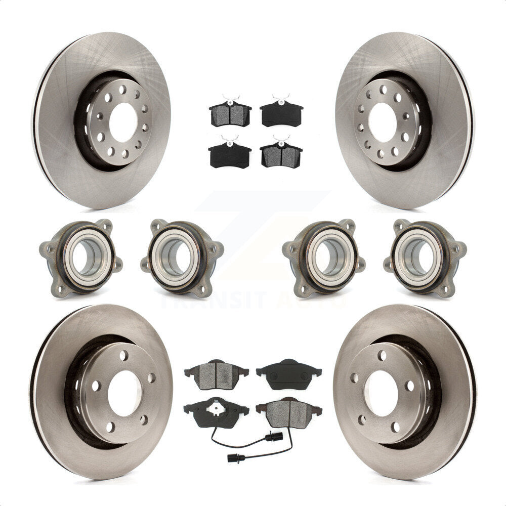 [Avant + Arrière] Kit d'ensemble roulement de roue et moyeu pour 2002 Audi S6 avec 312mm Diameter Rotor KBB-109559 par Transit Auto