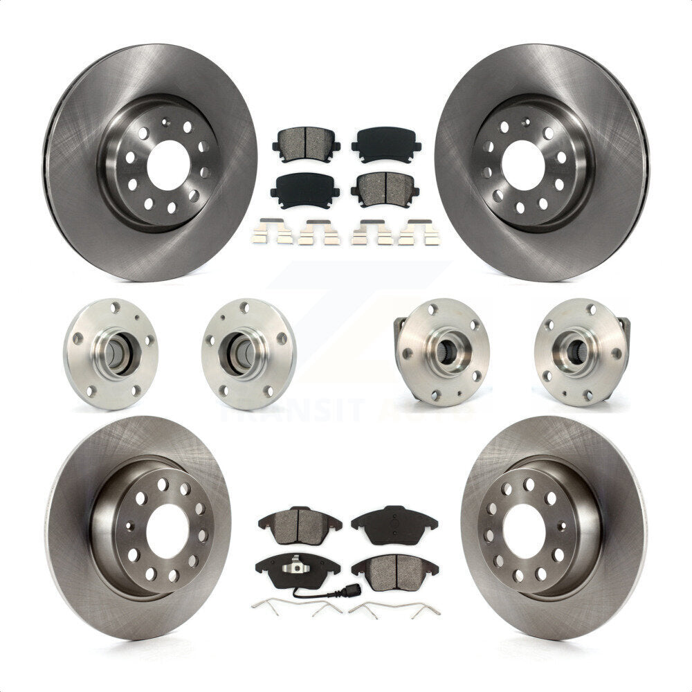 [Avant + Arrière] Kit d'ensemble roulement de roue et moyeu pour 2007-2008 Volkswagen Eos 3 Bolt Mounting Flange KBB-109583 par Transit Auto