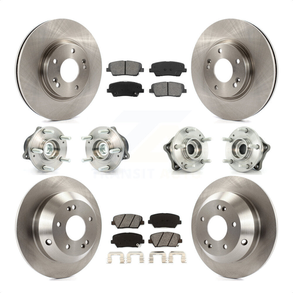 [Avant + Arrière] Kit d'ensemble roulement de roue et moyeu pour Kia Sorento Hyundai Santa Fe avec ABS Brakes FWD KBB-109588 par Transit Auto