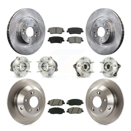 [Avant + Arrière] Kit d'ensemble roulement de roue et moyeu pour 2013-2014 Hyundai Santa Fe FWD avec 3.3L avec ABS Brakes KBB-109589 par Transit Auto