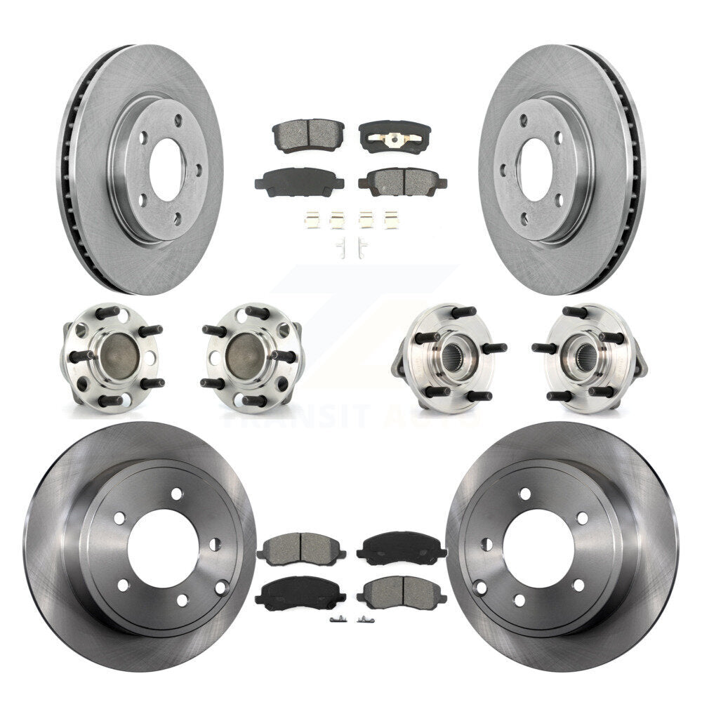 [Avant + Arrière] Kit d'ensemble roulement de roue et moyeu pour 2009 Dodge Caliber SXT avec Drum rear brakes Non-ABS KBB-109595