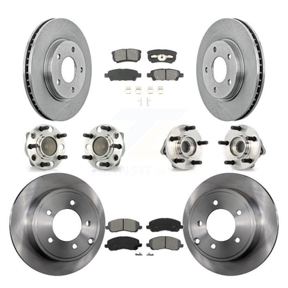 [Avant + Arrière] Kit d'ensemble roulement de roue et moyeu pour 2009 Dodge Caliber SXT avec Drum rear brakes Non-ABS KBB-109595