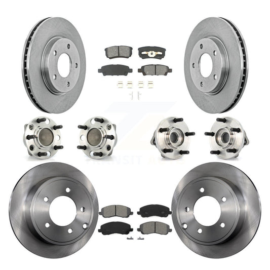 [Avant + Arrière] Kit d'ensemble roulement de roue et moyeu pour 2009 Dodge Caliber SXT avec Drum rear brakes Non-ABS KBB-109595