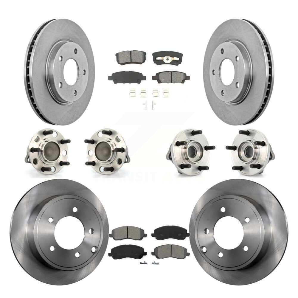 [Avant + Arrière] Kit d'ensemble roulement de roue et moyeu pour 2009 Dodge Caliber SXT avec Drum rear brakes 4-Wheel ABS KBB-109598