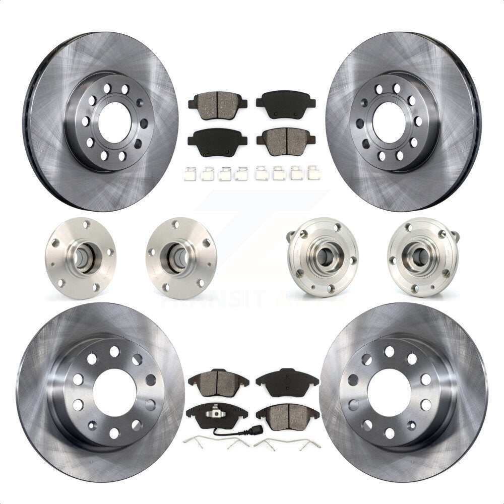 [Avant + Arrière] Kit d'ensemble roulement de roue et moyeu pour 2013 Volkswagen Beetle 2.5L avec 253mm Diameter Rotor KBB-109606 par Transit Auto