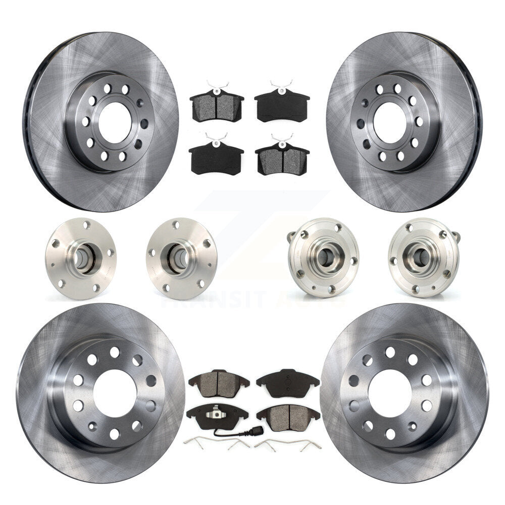 [Avant + Arrière] Kit d'ensemble roulement de roue et moyeu pour 2014 Volkswagen Beetle Base Highline Comfortline avec 2.5L avec 253mm Diameter Rotor KBB-109607