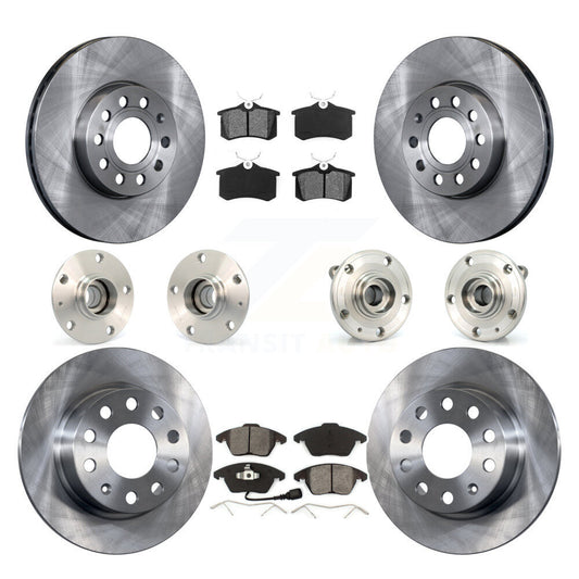 [Avant + Arrière] Kit d'ensemble roulement de roue et moyeu pour 2014 Volkswagen Beetle Base Highline Comfortline avec 2.5L avec 253mm Diameter Rotor KBB-109607