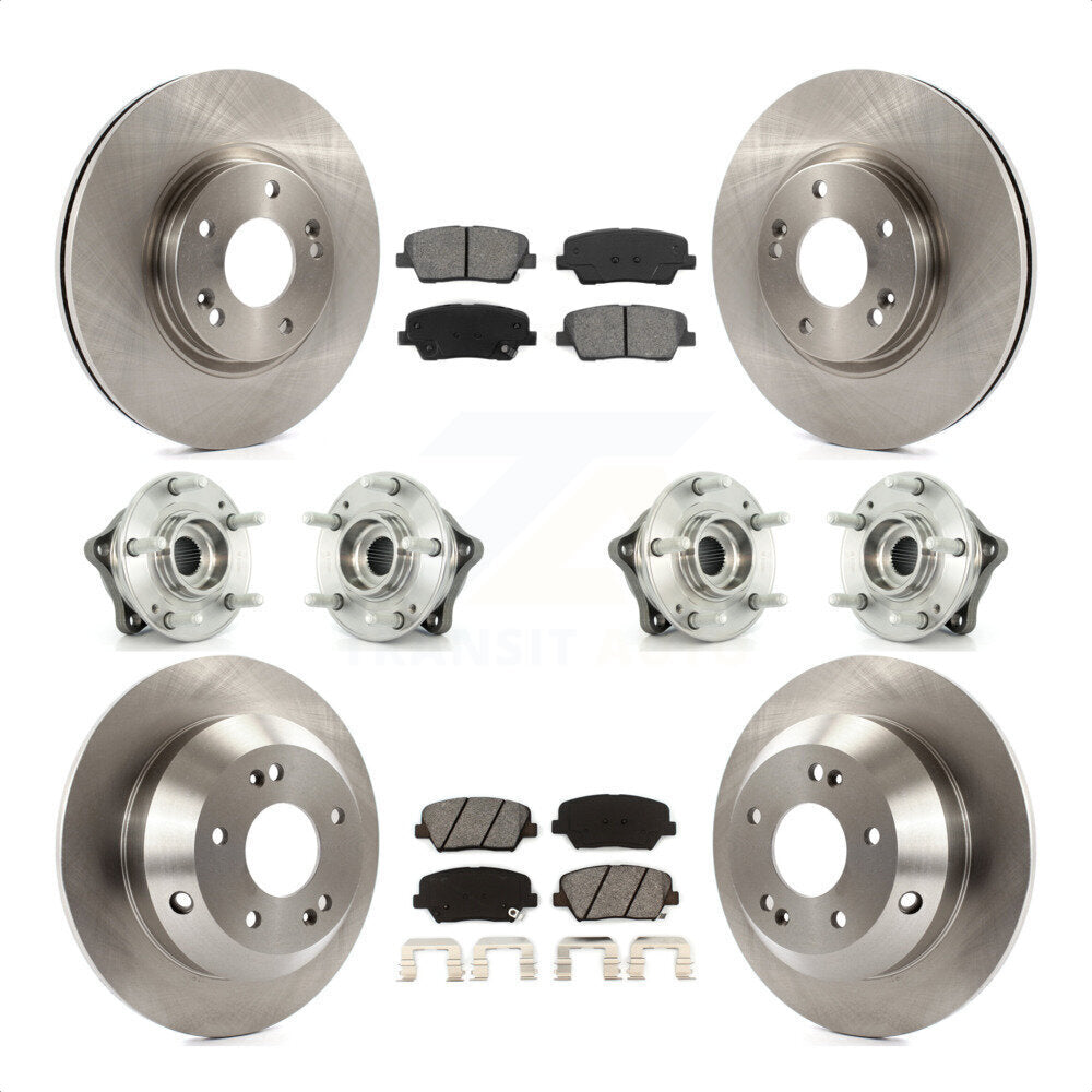 [Avant + Arrière] Kit d'ensemble roulement de roue et moyeu pour Kia Sorento Hyundai Santa Fe avec ABS Brakes AWD KBB-109802 par Transit Auto