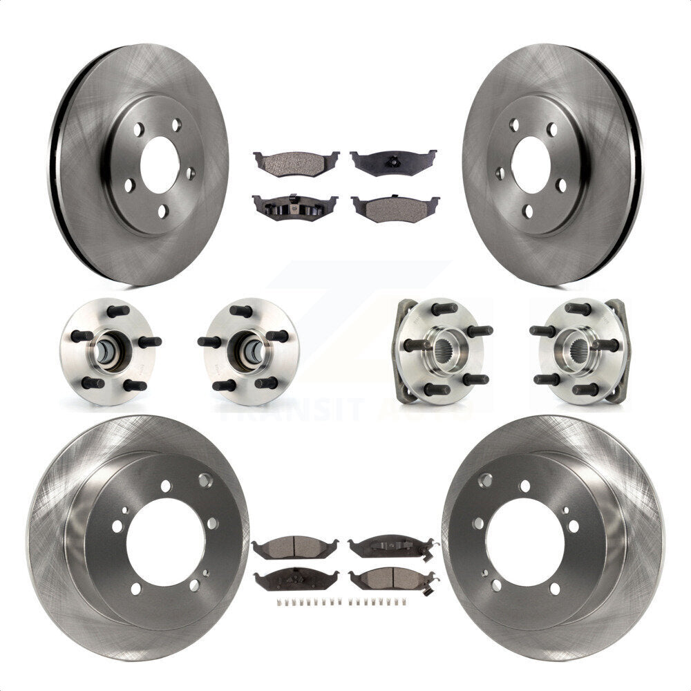 [Avant + Arrière] Kit d'ensemble roulement de roue et moyeu pour 2000 Dodge Stratus Non-ABS avec 14" Factory Wheels KBB-110187 par Transit Auto