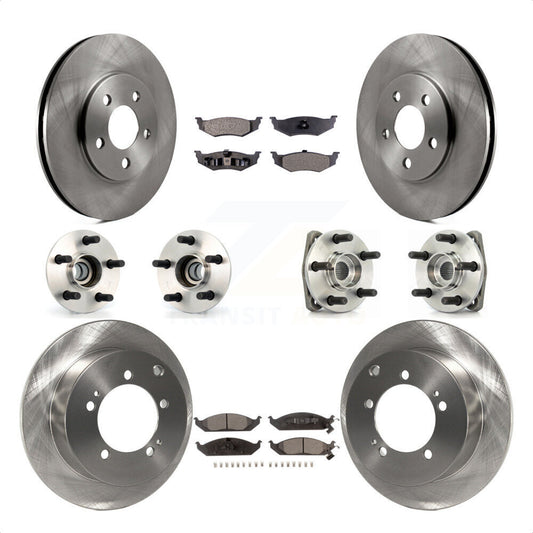 [Avant + Arrière] Kit d'ensemble roulement de roue et moyeu pour 2000 Dodge Stratus Non-ABS avec 14" Factory Wheels KBB-110187 par Transit Auto
