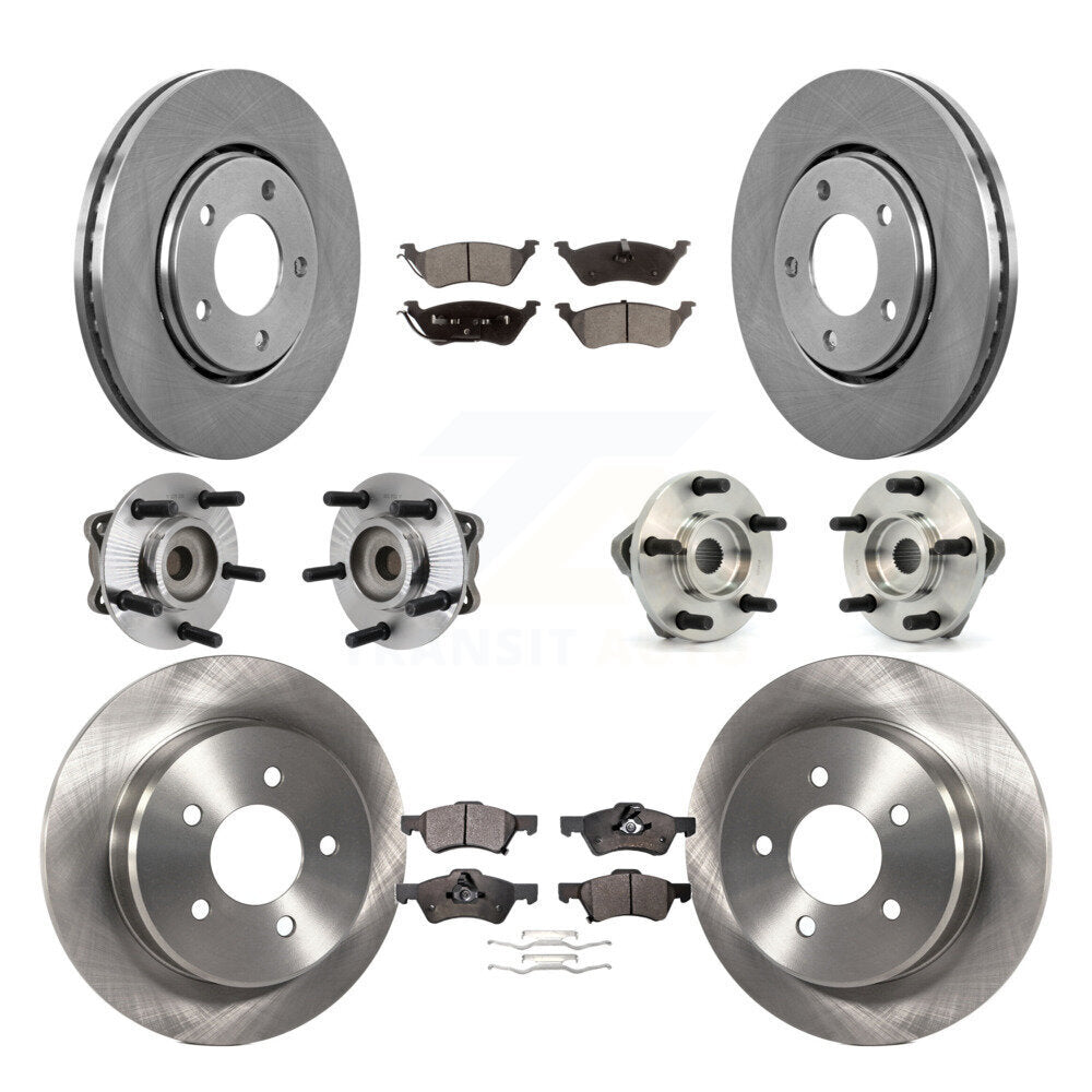 [Avant + Arrière] Kit d'ensemble roulement de roue et moyeu pour 2003-2004 Dodge Caravan Drum rear brakes avec Non-ABS KBB-110194