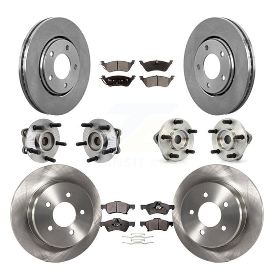 [Avant + Arrière] Kit d'ensemble roulement de roue et moyeu pour 2003-2004 Dodge Caravan Drum rear brakes avec Non-ABS KBB-110194