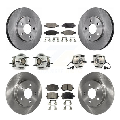 [Avant + Arrière] Kit d'ensemble roulement de roue et moyeu pour 2004-2005 Chevrolet Malibu Drum rear brakes avec 4-Wheel ABS avec 276mm Diameter Rotor KBB-110239
