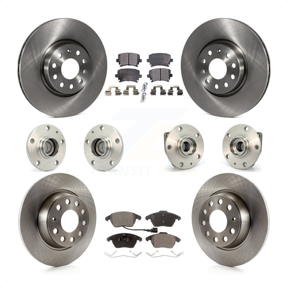 [Avant + Arrière] Kit d'ensemble roulement de roue et moyeu pour 2007-2008 Volkswagen Eos 3 Bolt Mounting Flange KBB-110286 par Transit Auto