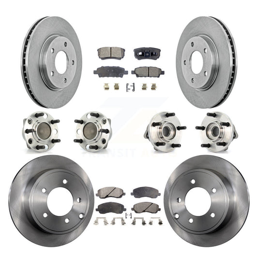 [Avant + Arrière] Kit d'ensemble roulement de roue et moyeu pour 2009 Dodge Caliber SXT avec Drum rear brakes Non-ABS KBB-110298