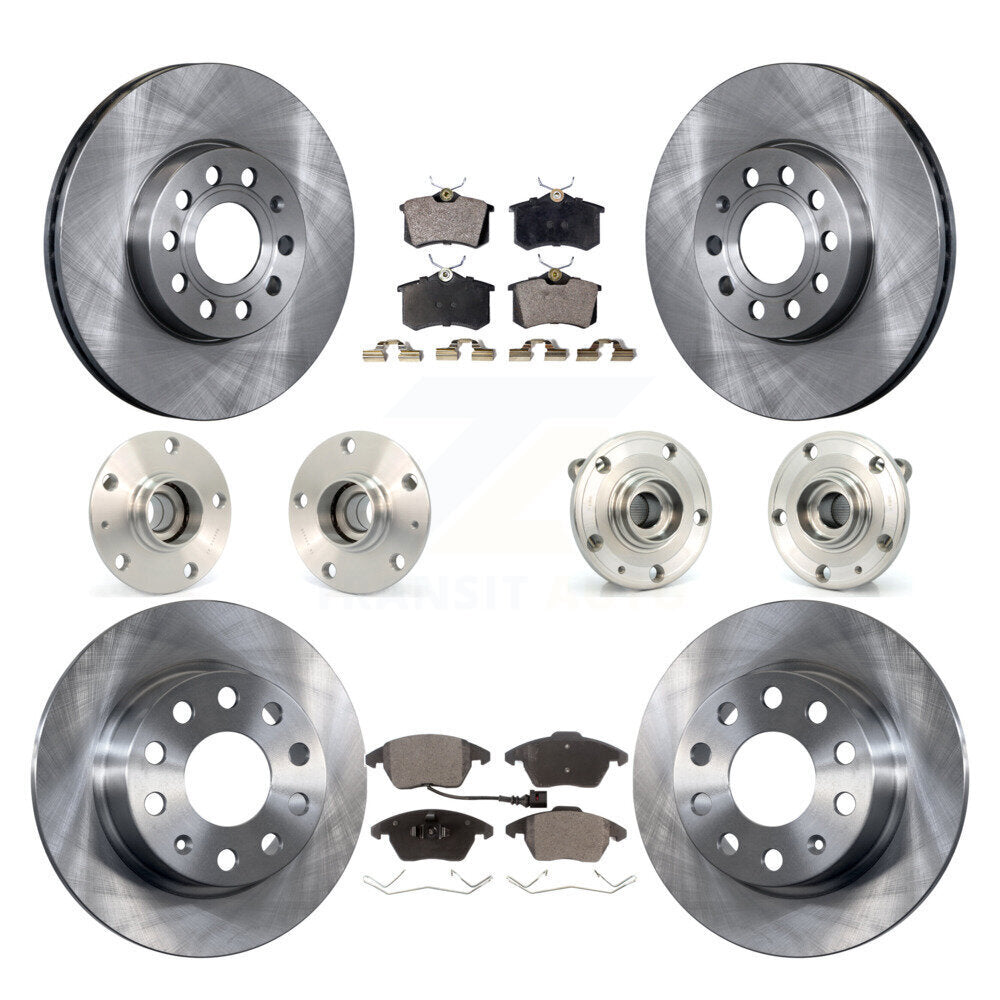 [Avant + Arrière] Kit d'ensemble roulement de roue et moyeu pour 2014 Volkswagen Beetle Base Highline Comfortline avec 2.5L avec 253mm Diameter Rotor KBB-110310
