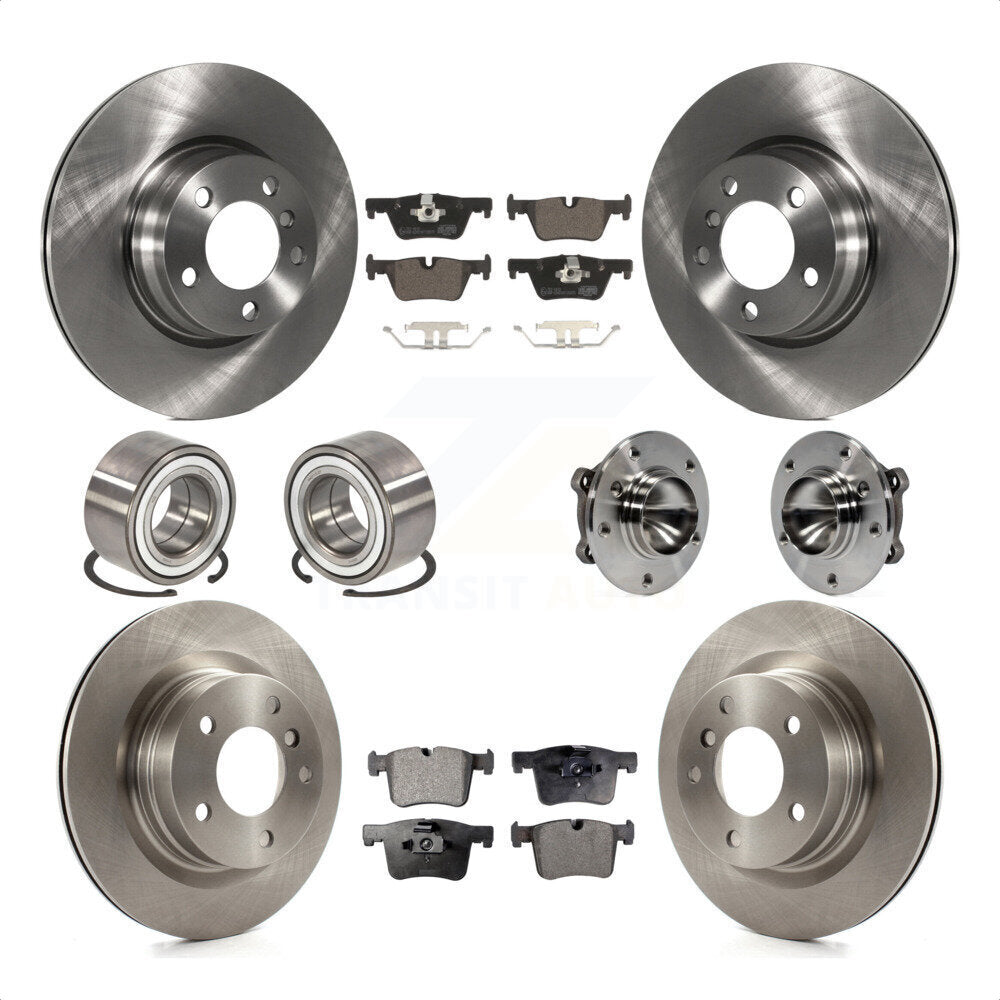 [Avant + Arrière] Kit d'ensemble roulement de roue et moyeu pour 2012 BMW 328i Convertible Wagon avec 2.0L sans Blue Painted Calipers KBB-110555 par Transit Auto