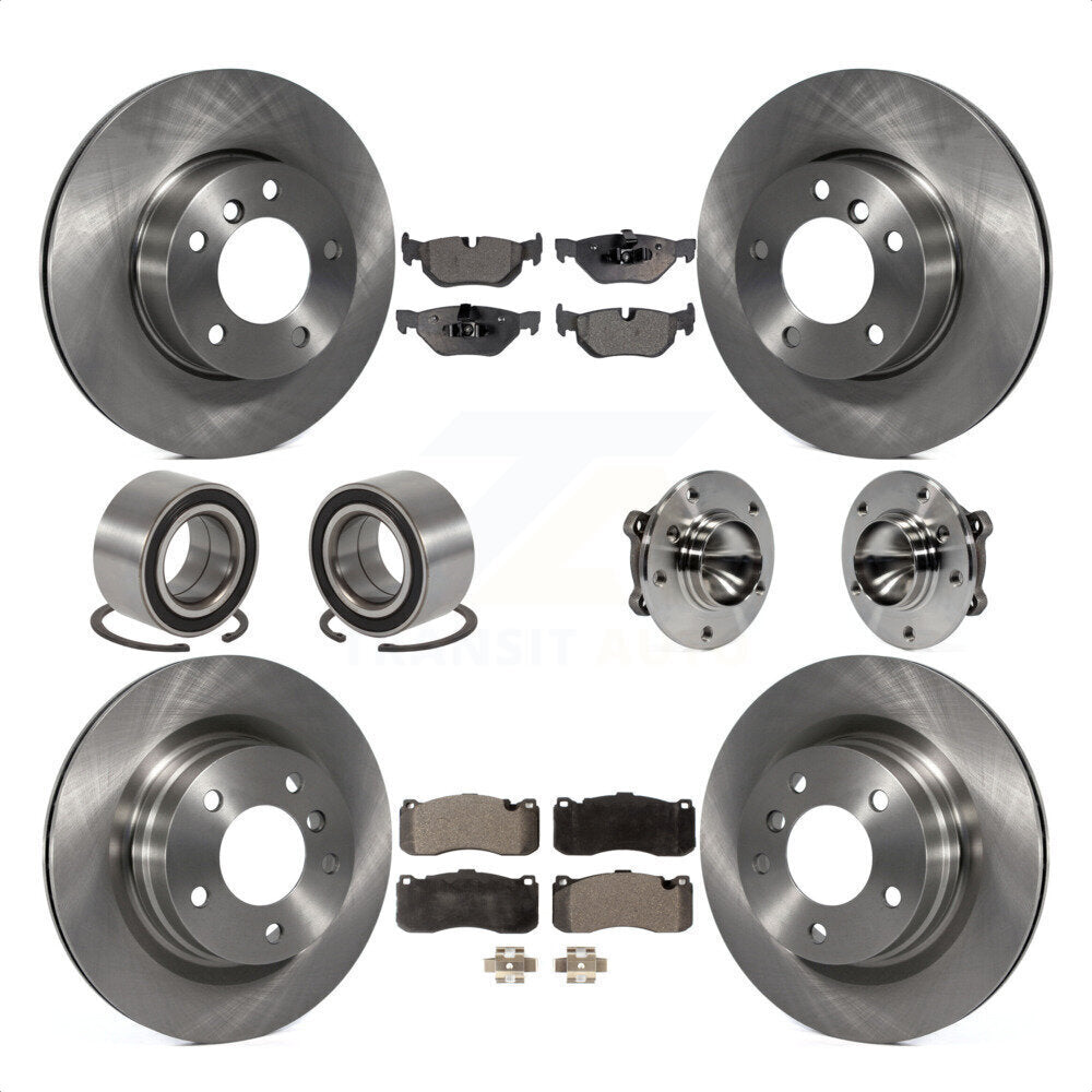 [Avant + Arrière] Kit d'ensemble roulement de roue et moyeu pour 2006-2007 BMW 323i avec 338mm Diameter Rotor KBB-110602 par Transit Auto