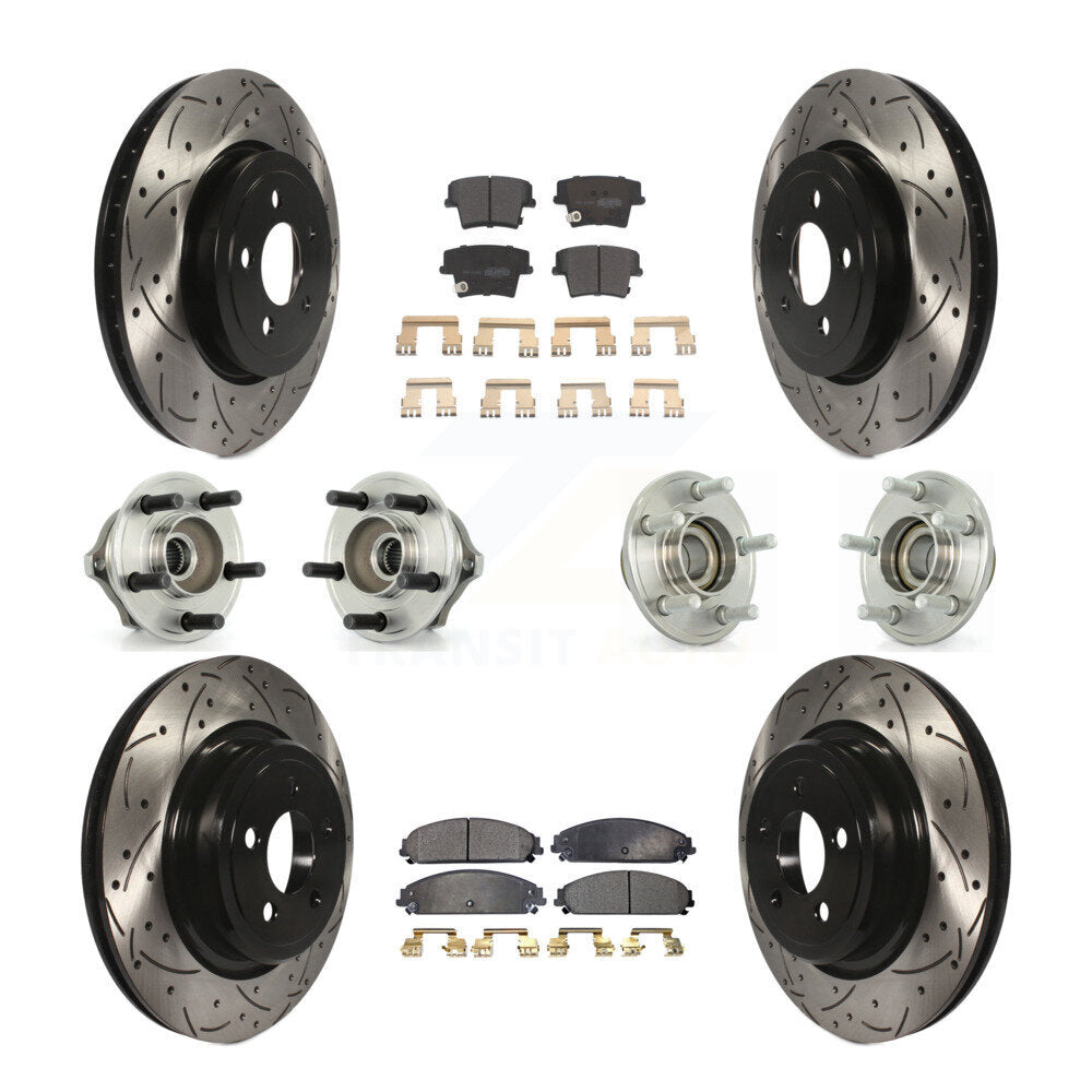 [Avant + Arrière] Kit d'ensemble roulement de roue et moyeu pour 2006-2008 Dodge Charger RWD avec 5.7L 3.5L avec Police Package KBB-110748
