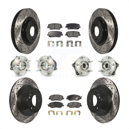 [Avant + Arrière] Kit d'ensemble roulement de roue et moyeu pour 2013-2014 Hyundai Santa Fe FWD avec 3.3L avec ABS Brakes KBB-110766 par Transit Auto
