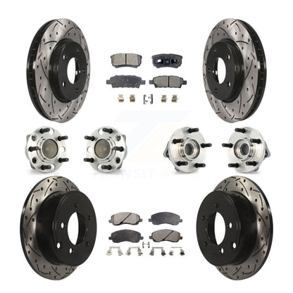[Avant + Arrière] Kit d'ensemble roulement de roue et moyeu pour 2009 Dodge Caliber SXT avec Drum rear brakes Non-ABS KBB-110770